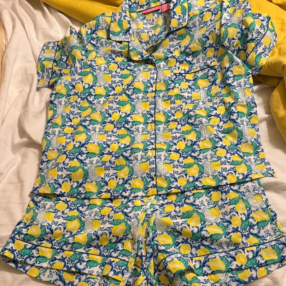 Isaac Mizrahi Lemon Print Women's Pajama Set